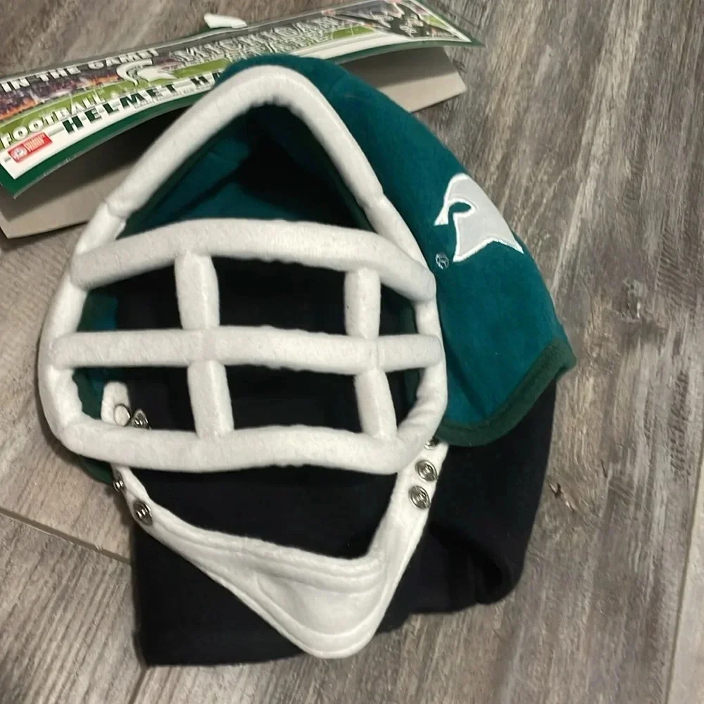 Michigan State winter hat faux football helmet NEW
